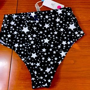 Cupshe Star Pattern HighWaist Bikini Bottom Large